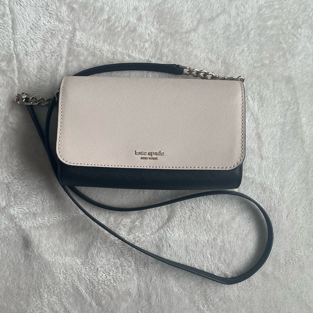 Beautiful blush and black wallet crossbody purse